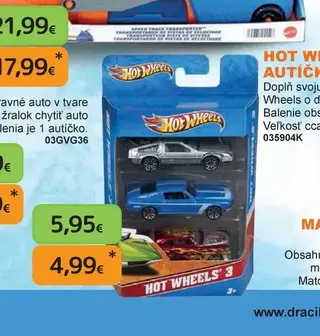Hot Wheels Autíčka 3 ks