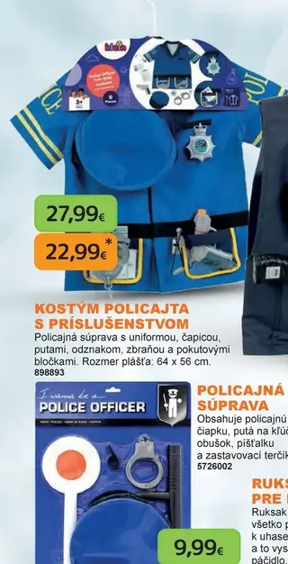 Kostým policajta s príslušenstvom