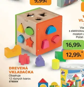 Drevená vkladačka 12 tvarov