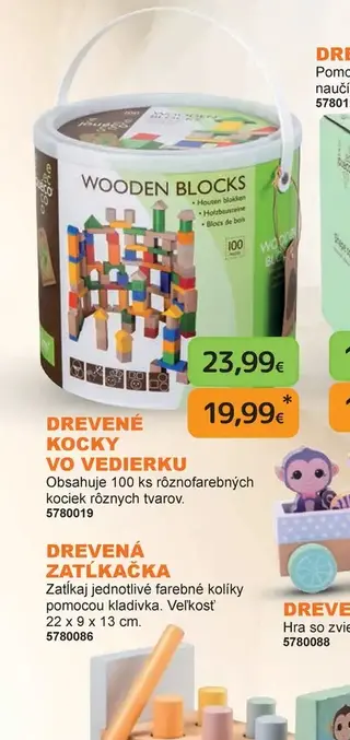 Drevené kocky vo vedierku