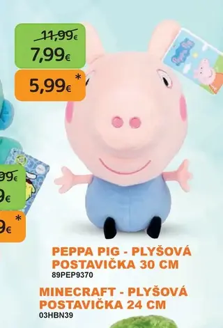 Peppa Pig - plyšová postavička 30 cm