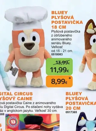 Bluey plyšová postavička 18 cm