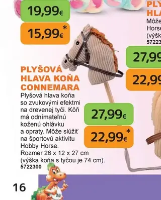 Plyšová hlava koňa Connemara