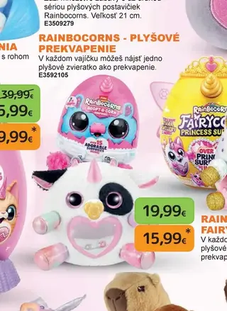 Rainbocorns plyšové prekvapenie