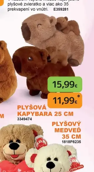 Plyšová kapybara 25 cm