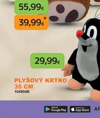 Plyšový krtko 35 cm