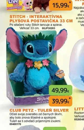 Stitch - Interaktívna plyšová postavička 33 cm