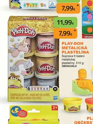 Play-Doh Metalická plastelína 510 g