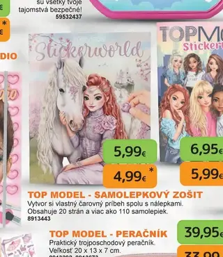 TOP MODEL Samolepkový zošit