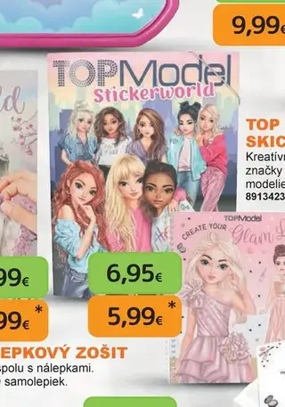 TOP MODEL Skicár s nálepkami