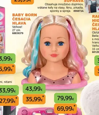 Baby Born Česacia hlava 27 cm