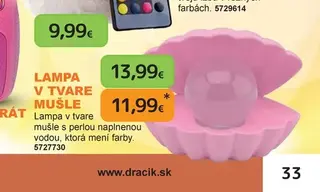 Lampa v tvare mušle