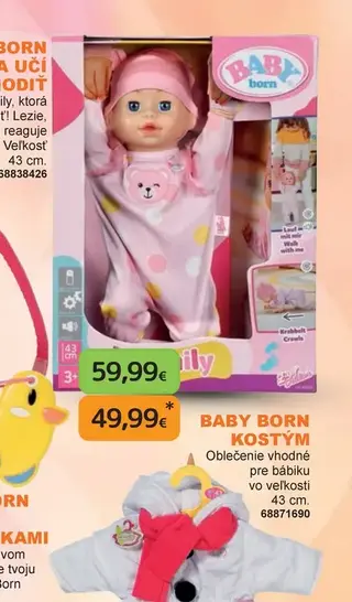 Baby Born Emily sa učí chodiť