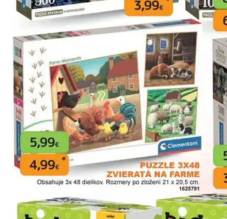 Puzzle 3x48 Zvieratá na farme