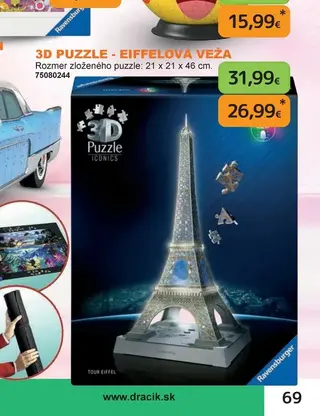 3D Puzzle - Eiffelova veža