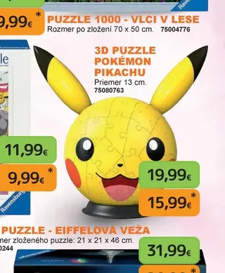 3D Puzzle Pokémon Pikachu