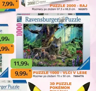 Puzzle 1000 - Vlci v lese