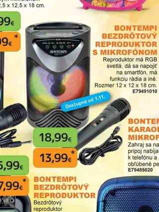 Bontempi Bezdrôtový reproduktor s mikrofónom