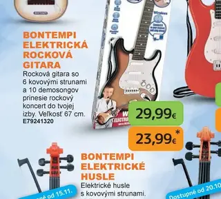 Bontempi elektrická rocková gitara 67 cm