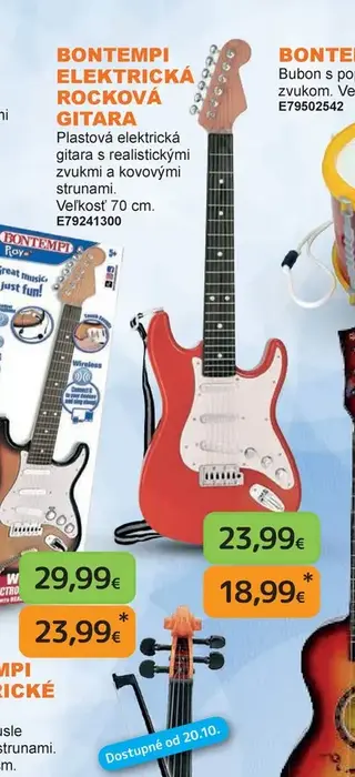 Bontempi elektrická rocková gitara 70 cm