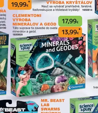 Clementoni Výroba minerálov a geód
