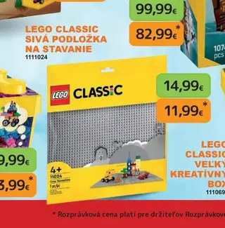 LEGO Classic Sivá podložka na stavanie