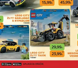 LEGO City Žltý nakladač s rýpadlom