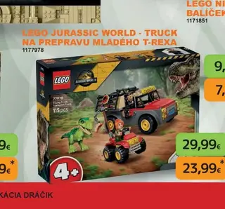 LEGO Jurassic World - Truck na prepravu mladého T-Rexa