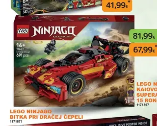 LEGO NINJAGO Kaiovo červené superauto: 15 rokov Ninjago