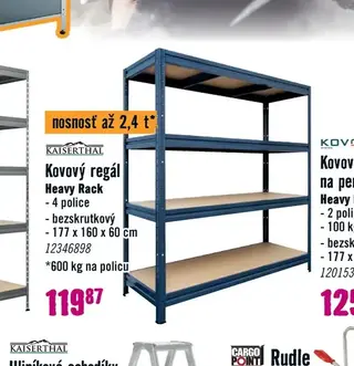 Kovový regál Heavy Rack 177 x 160 x 60 cm