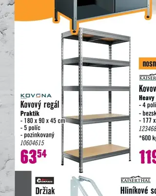 Kovový regál Praktik 180 x 90 x 45 cm