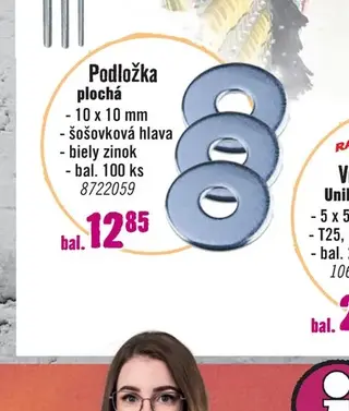 Podložka plochá 10 x 10 mm bal. 100 ks