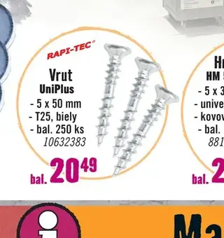 Rapi-Tec Vrut UniPlus 5 x 50 mm bal. 250 ks