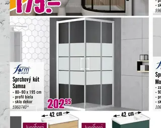 Form & Style Sprchový kút Samoa 80–90 x 195 cm, profil biela, sklo dekor