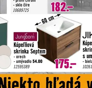 Jungborn Kúpeľňová skrinka Septem orech, umývadlo 54.00