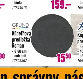 Grund Kúpeľňová predložka Roman Ø 60 cm antracit