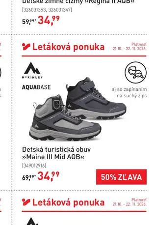 McKinley Aquabase Detská turistická obuv Maine III Mid AQB