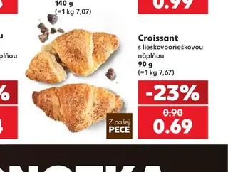 Croissant s lieskovooriešokovou náplňou 90 g