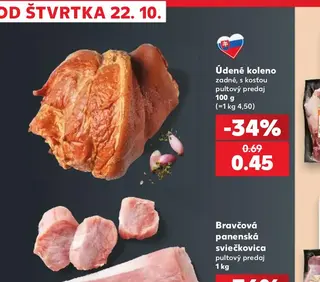 Údené koleno zadné, s kosťou