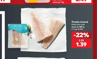 Treska tmavá filety bez kože
