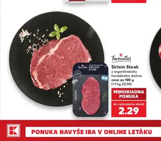 Favourites Sirloin Steak z argentínskeho hovädzieho stehna
