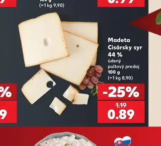 Madeta Cisársky syr 44 %
