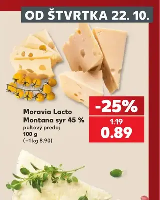 Moravia Lacto Montana syr 45 %