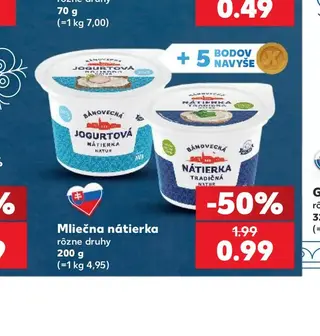 Mliečna nátierka rôzne druhy 200 g