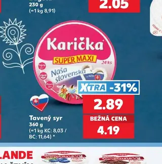 Karička Super Maxi Tavený syr 360 g