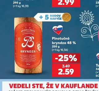 Plnotučná bryndza 48 % 250 g