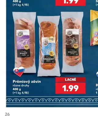 Prémiový závin rôzne druhy 400 g