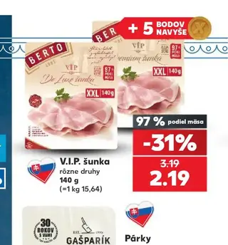 V.I.P. šunka rôzne druhy 140 g