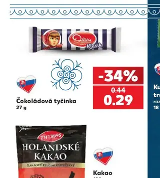 Čokoládová tyčinka 27 g