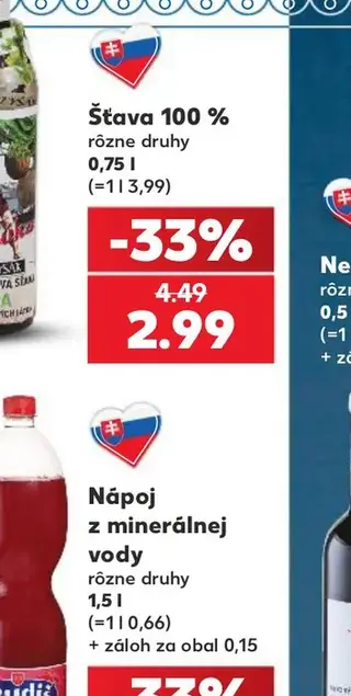 Šťava 100 % 0,75 l